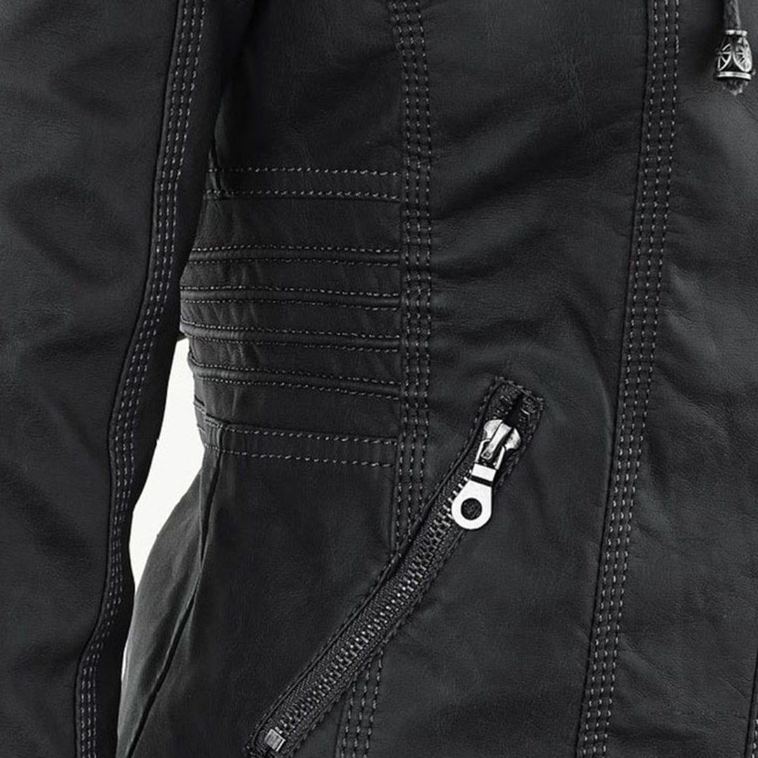 Niamh | Women's Waterproof Hooded Leather Jacket