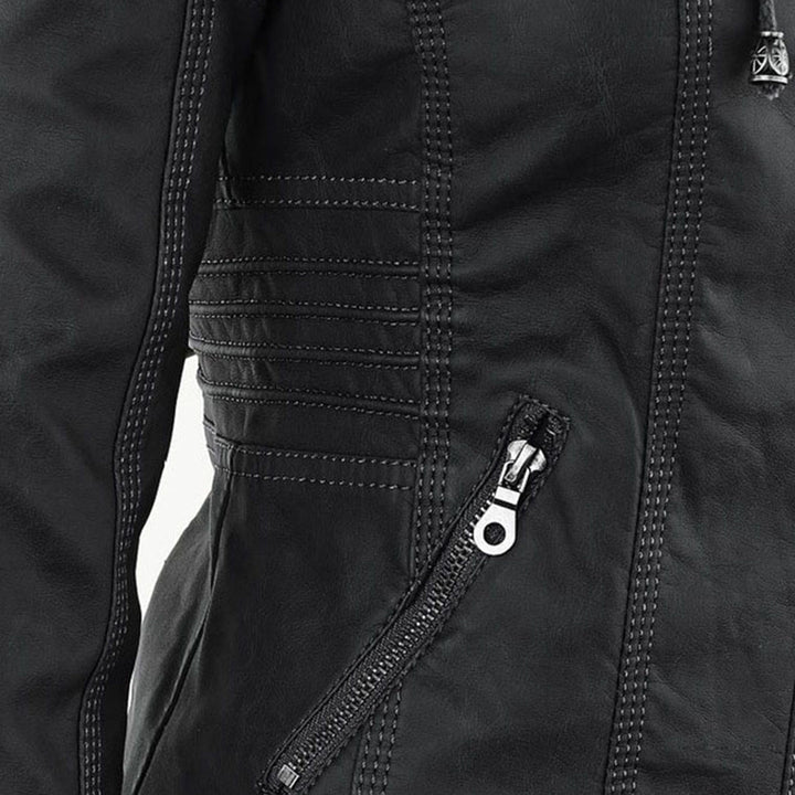 Niamh | Women's Waterproof Hooded Leather Jacket