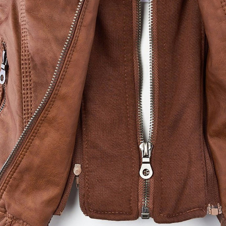 Niamh | Women's Waterproof Hooded Leather Jacket