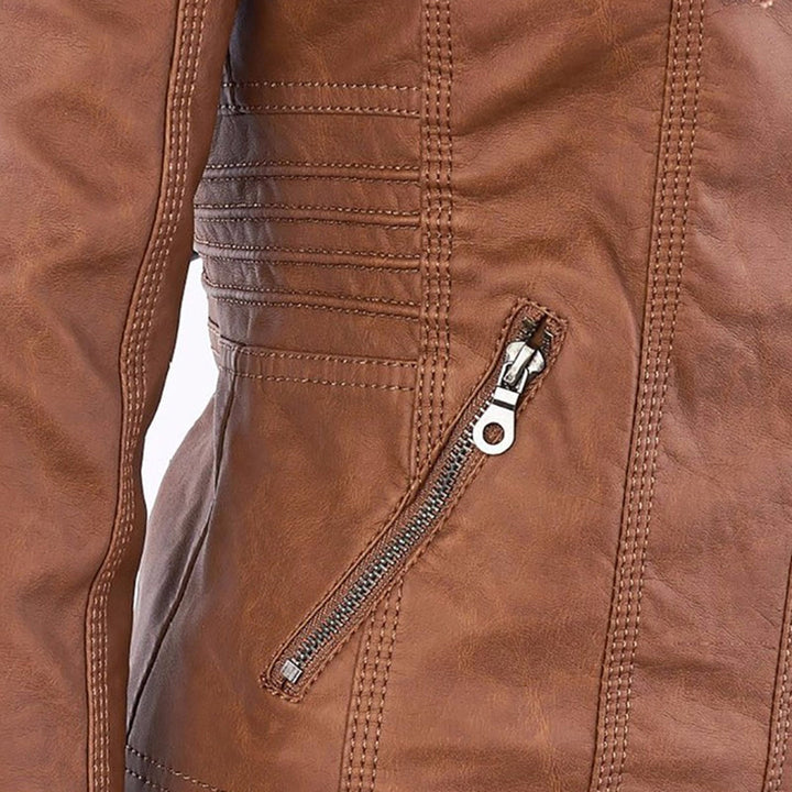 Niamh | Women's Waterproof Hooded Leather Jacket