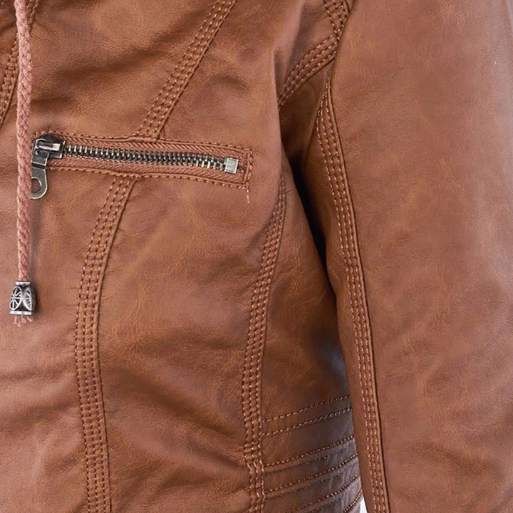 Niamh | Women's Waterproof Hooded Leather Jacket