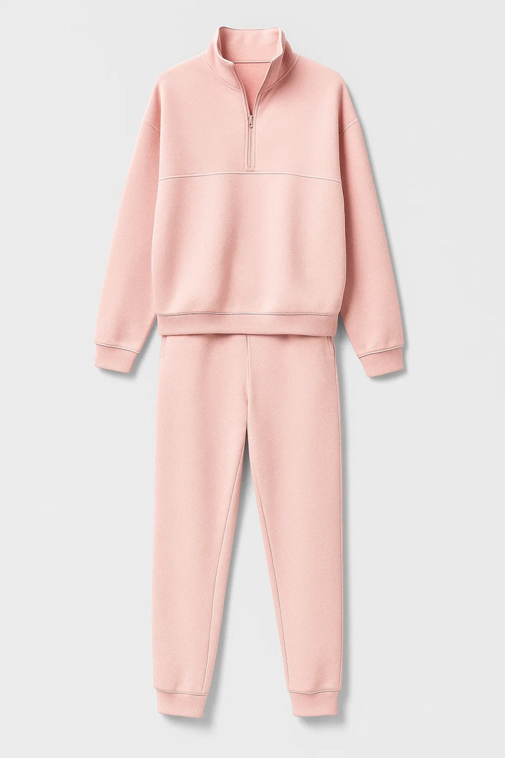 Women's Cotton Half Zip Jogger Tracksuit Set 4