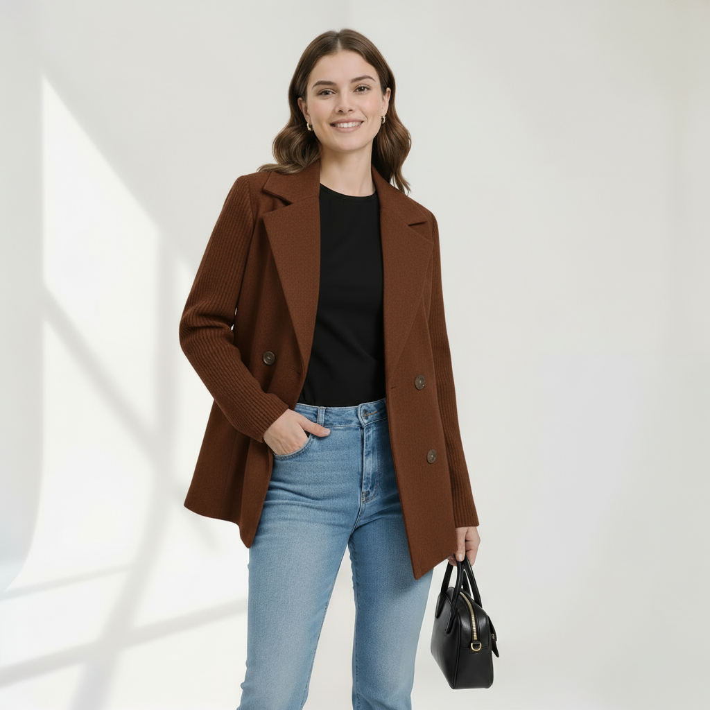 Rosemarie | Unstructured Draped Coat with Roll-Up Sleeves