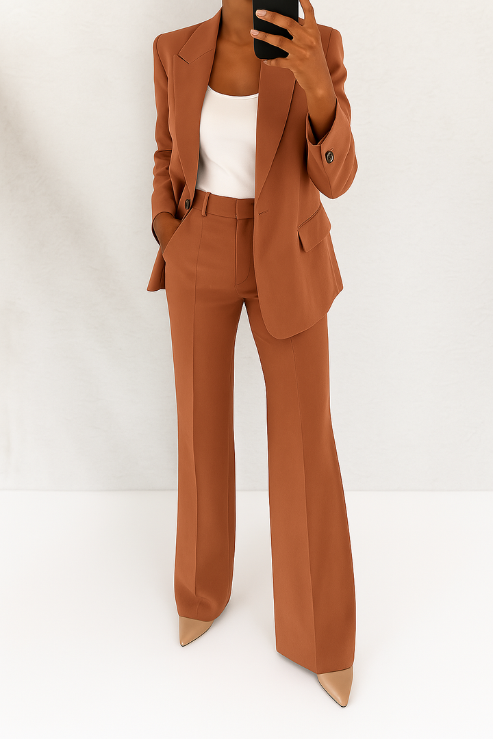 Liffey | Women's Two-Piece Trouser Suit with Notch Lapels