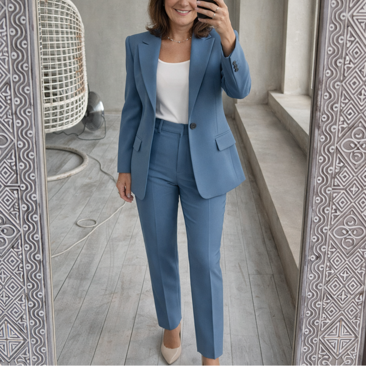 Liffey | Women's Two-Piece Trouser Suit with Notch Lapels