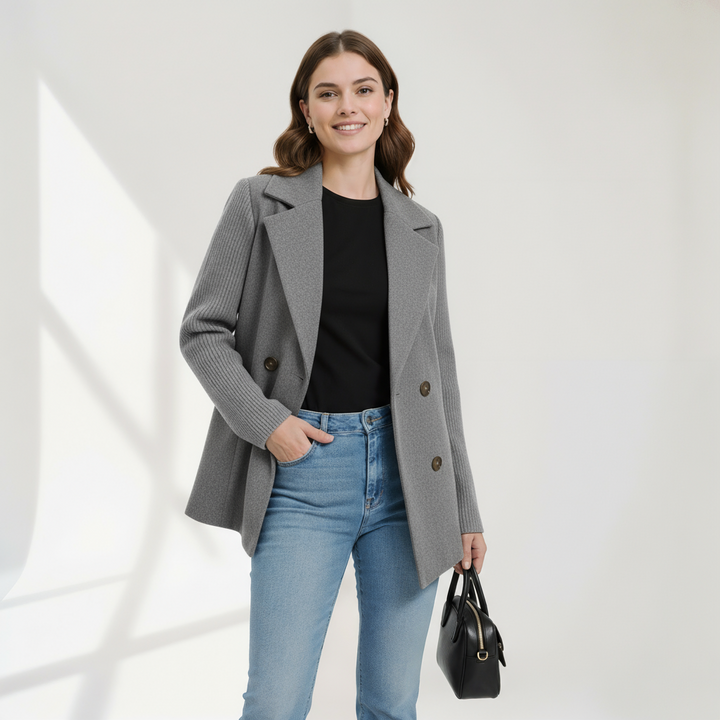 Rosemarie | Unstructured Draped Coat with Roll-Up Sleeves