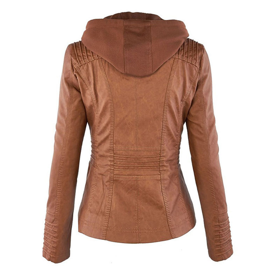 Niamh | Women's Waterproof Hooded Leather Jacket