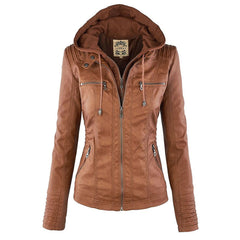 Niamh | Women's Waterproof Hooded Leather Jacket