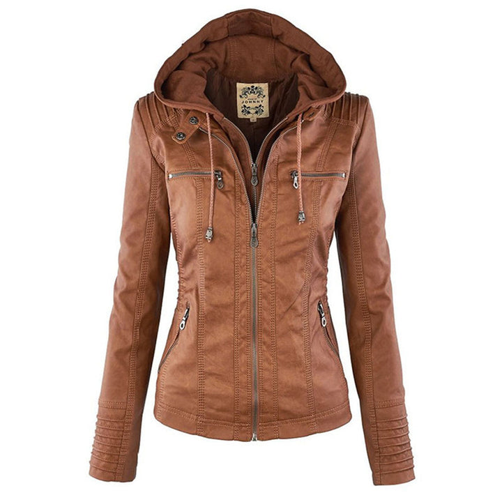 Niamh | Women's Waterproof Hooded Leather Jacket