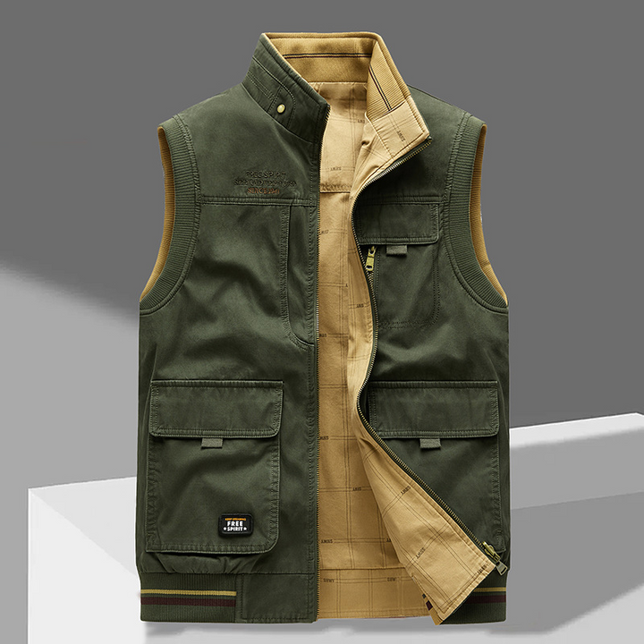 Connolly | Men's Reversible Utility Gilet with Multi-Pocket Front