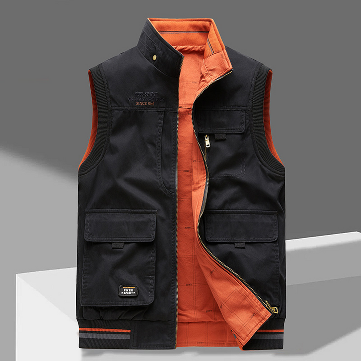 Connolly | Men's Reversible Utility Gilet with Multi-Pocket Front