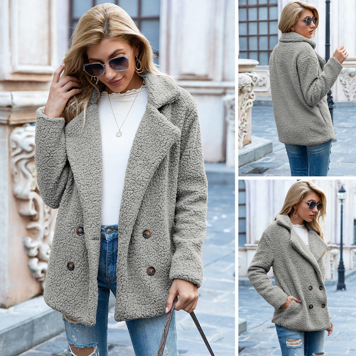 Iseult | Relaxed Lapel Collar Coat with Long Sleeves