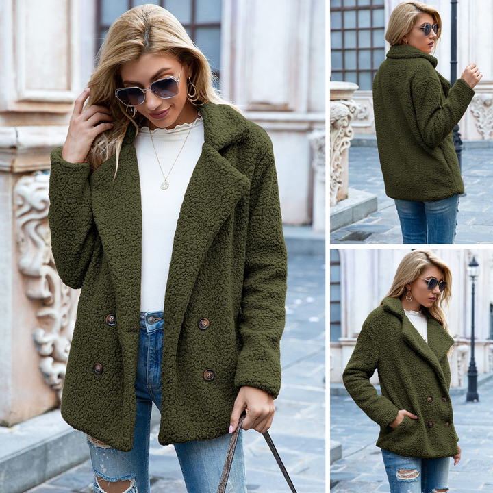 Iseult | Relaxed Lapel Collar Coat with Long Sleeves
