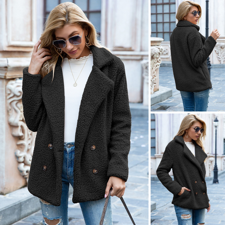Iseult | Relaxed Lapel Collar Coat with Long Sleeves