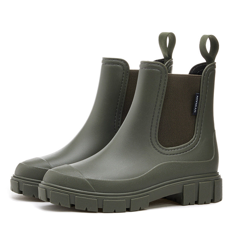 Women's Chunky Lug Sole Ankle Chelsea Boots