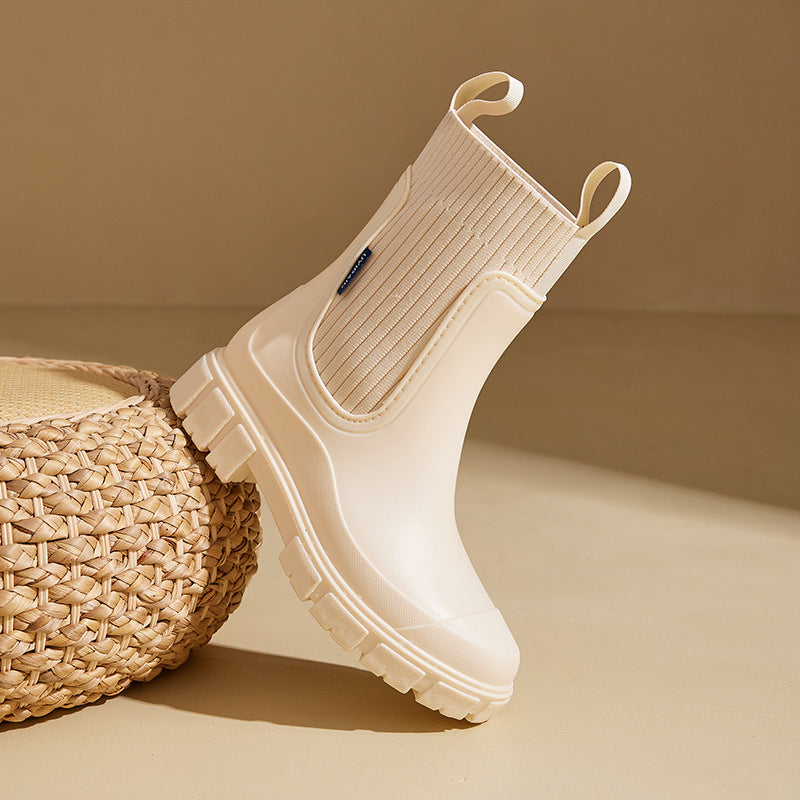 Women's Chunky Sock Style Chelsea Boots