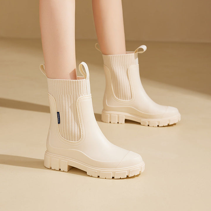 Women's Chunky Sock Style Chelsea Boots