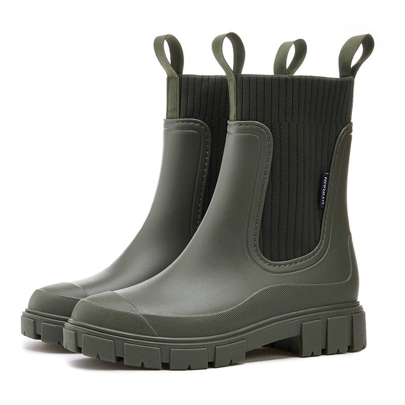 Women's Chunky Sock Style Chelsea Boots
