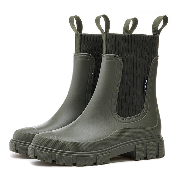 Women's Chunky Sock Style Chelsea Boots