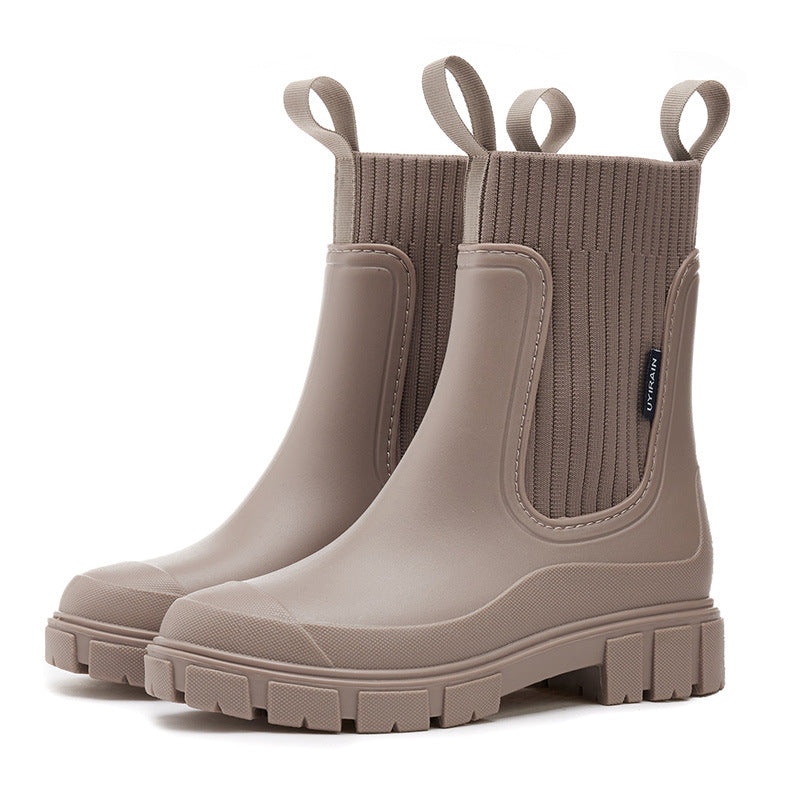 Women's Chunky Sock Style Chelsea Boots