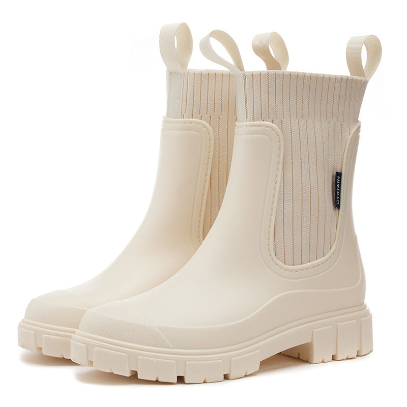 Women's Chunky Sock Style Chelsea Boots