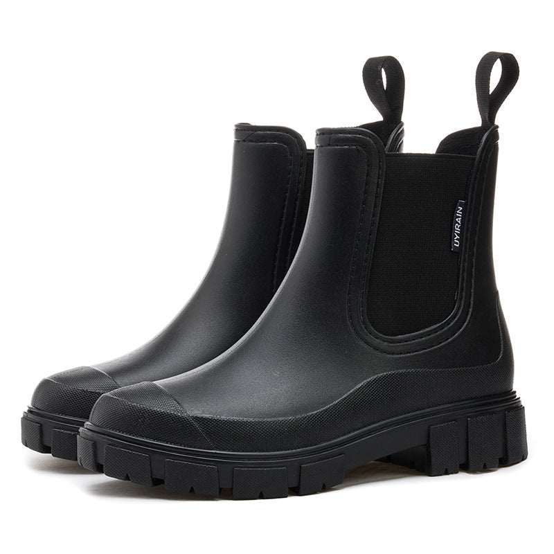 Women's Chunky Lug Sole Ankle Chelsea Boots