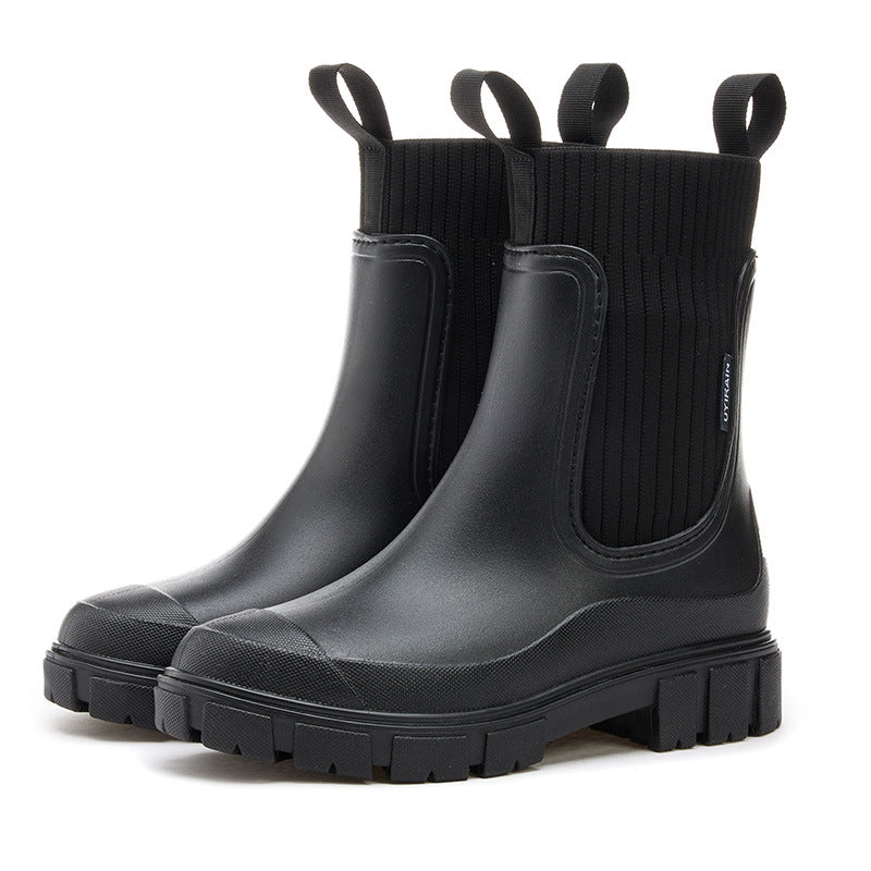 Women's Chunky Sock Style Chelsea Boots
