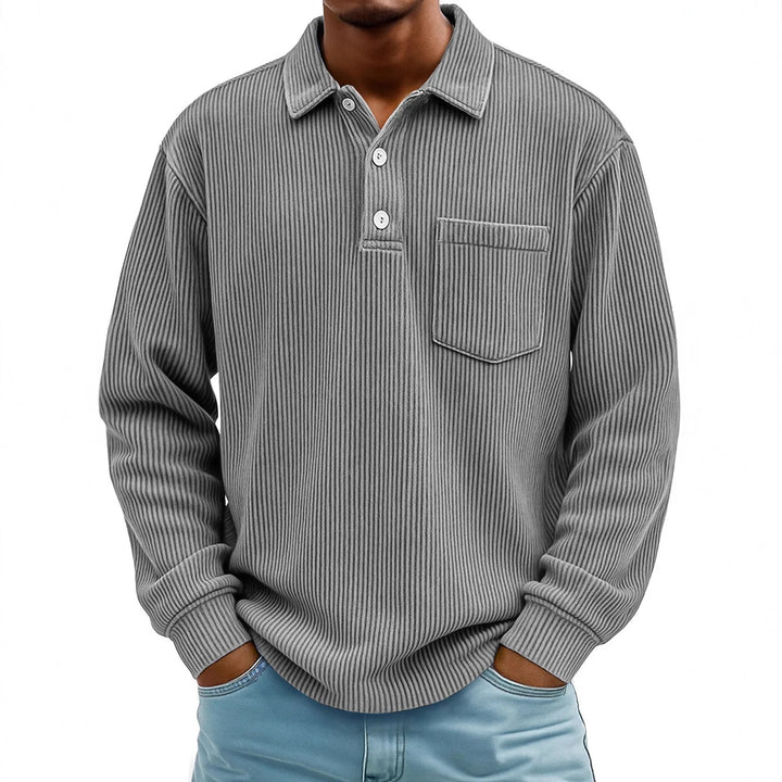 Walt | Men's Ribbed Long-Sleeve Polo Shirt