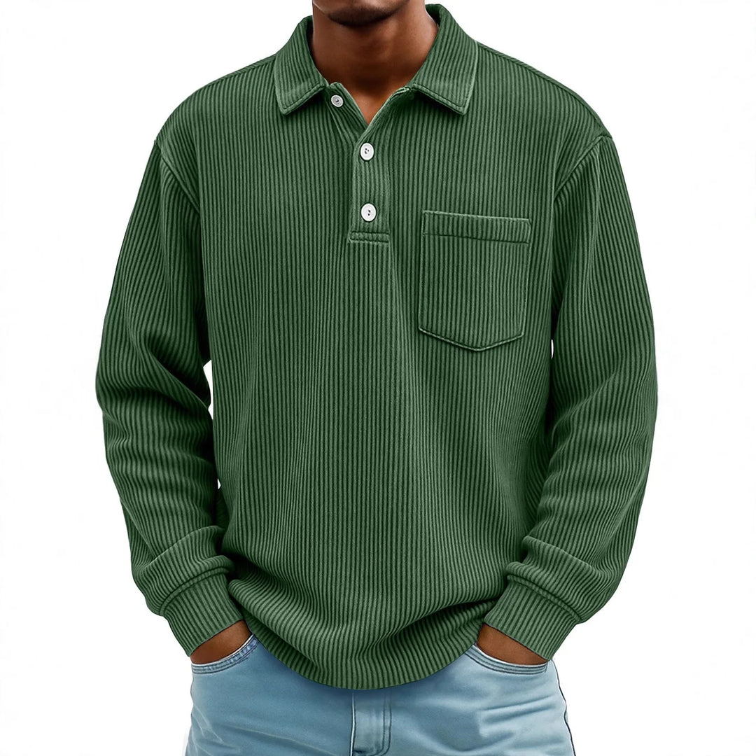 Walt | Men's Ribbed Long-Sleeve Polo Shirt