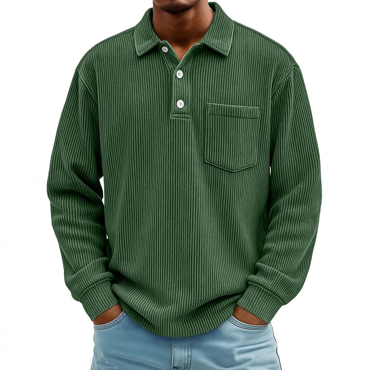Walt | Men's Ribbed Long-Sleeve Polo Shirt