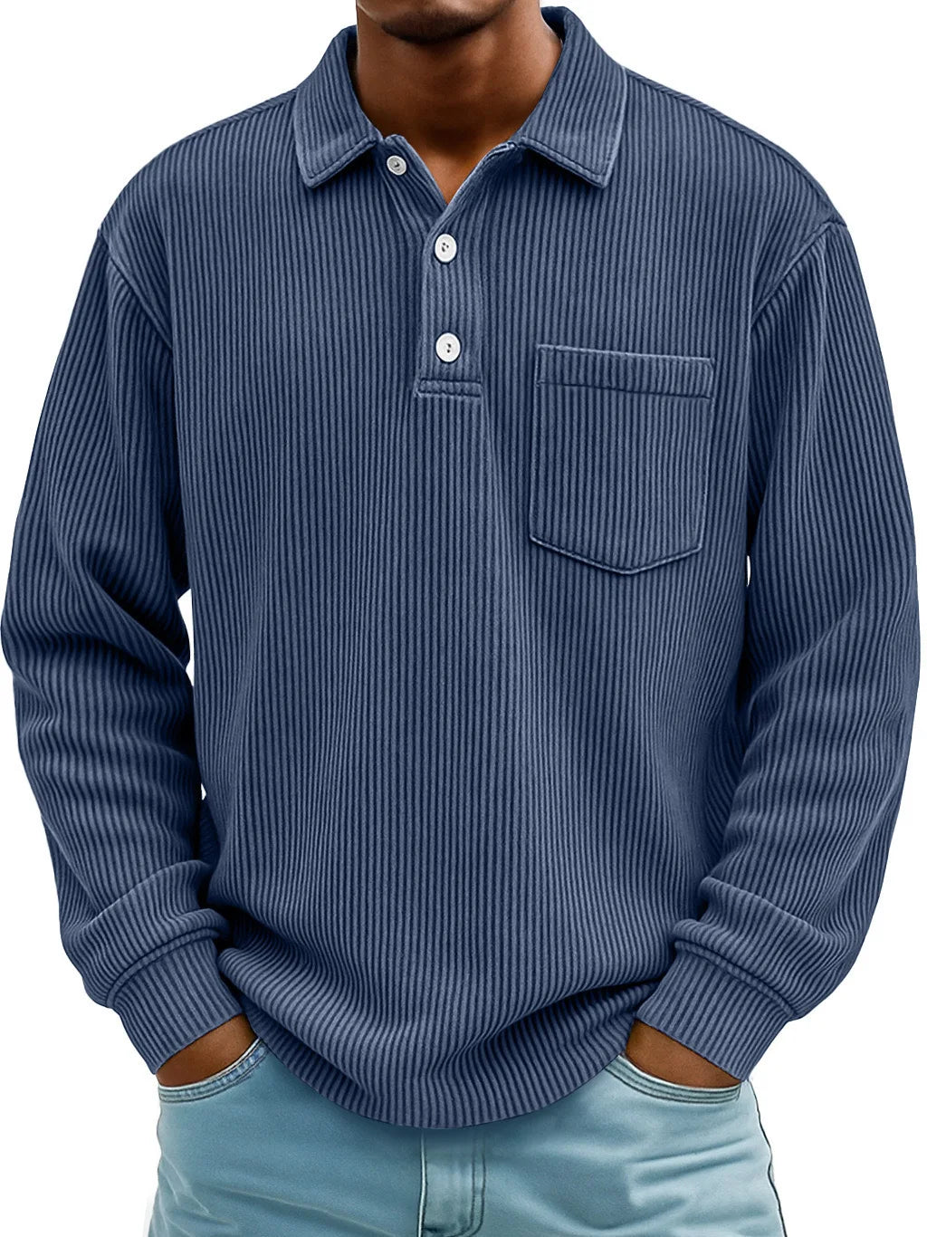 Walt | Men's Ribbed Long-Sleeve Polo Shirt