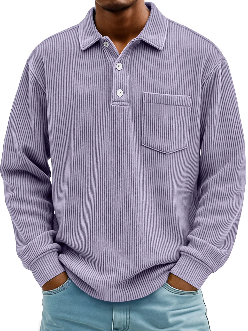 Walt | Men's Ribbed Long-Sleeve Polo Shirt