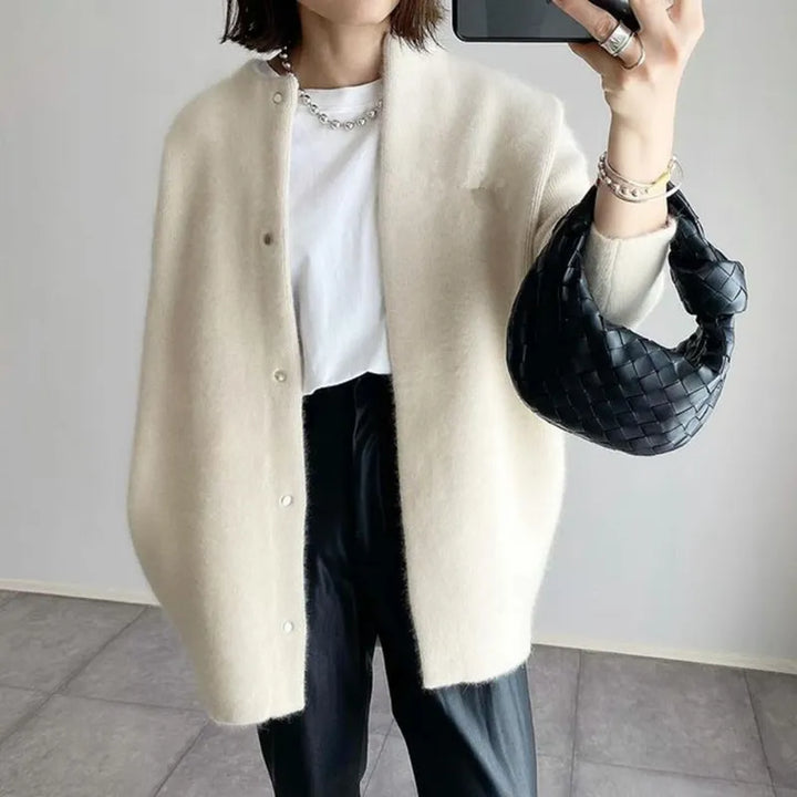 Women's Soft Fluffy Knit Button Up Longline Cardigan 1