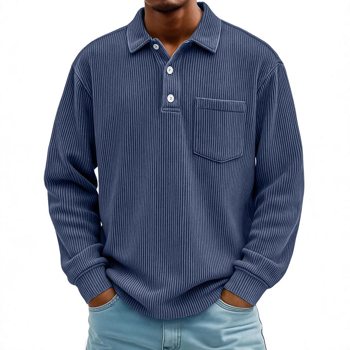 Walt | Men's Ribbed Long-Sleeve Polo Shirt