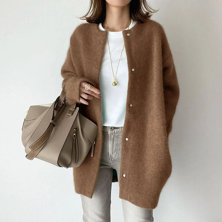 Women's Soft Fluffy Knit Button Up Longline Cardigan 6
