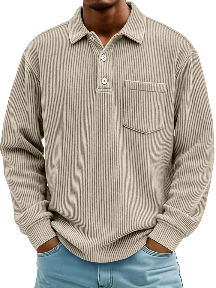 Walt | Men's Ribbed Long-Sleeve Polo Shirt