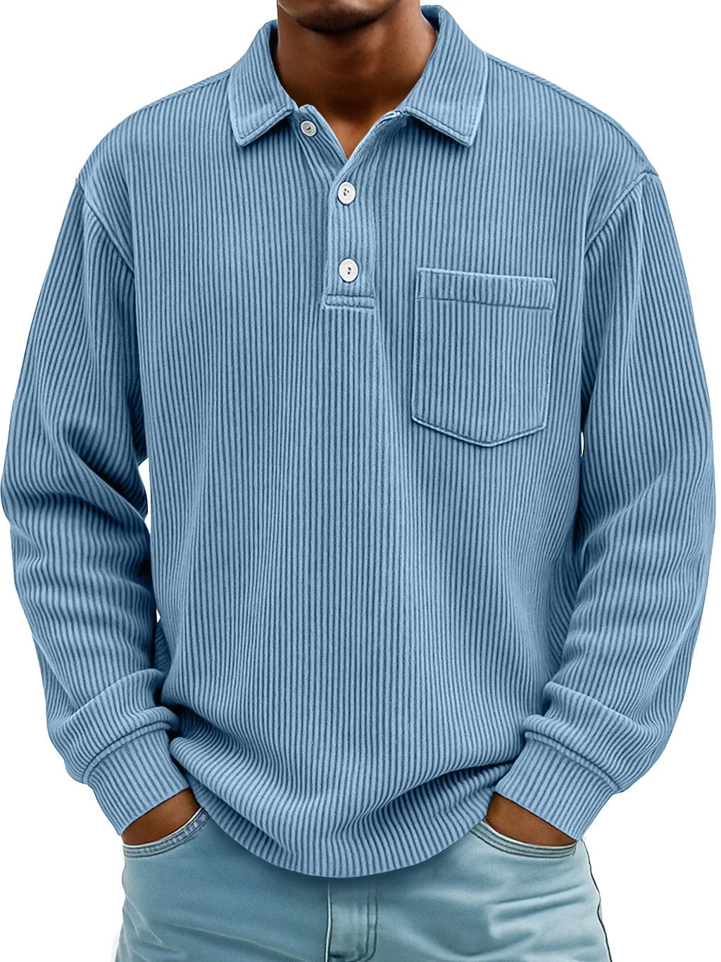 Walt | Men's Ribbed Long-Sleeve Polo Shirt