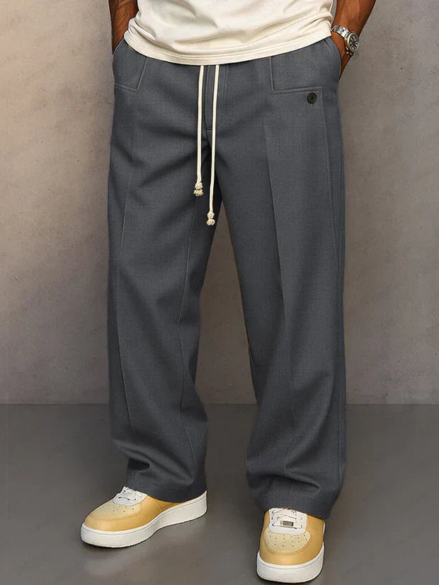 Griffin | Men's Drawstring Trousers with Front Crease