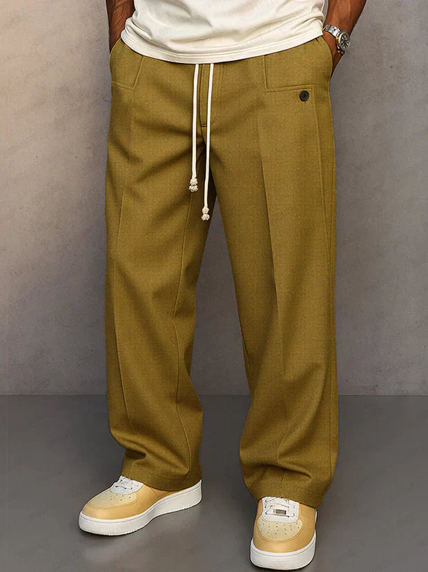 Griffin | Men's Drawstring Trousers with Front Crease