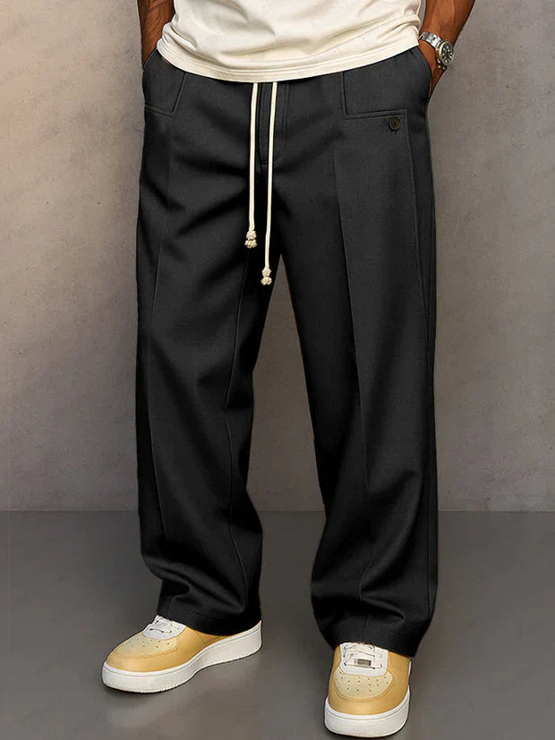 Griffin | Men's Drawstring Trousers with Front Crease