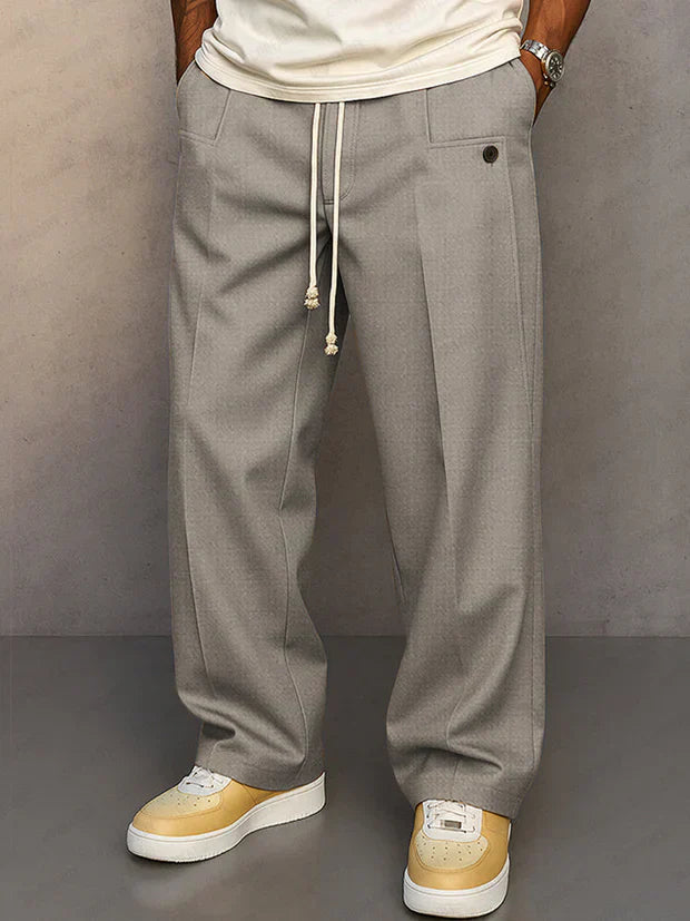 Griffin | Men's Drawstring Trousers with Front Crease