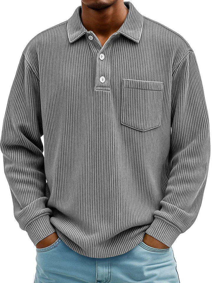 Walt | Men's Ribbed Long-Sleeve Polo Shirt