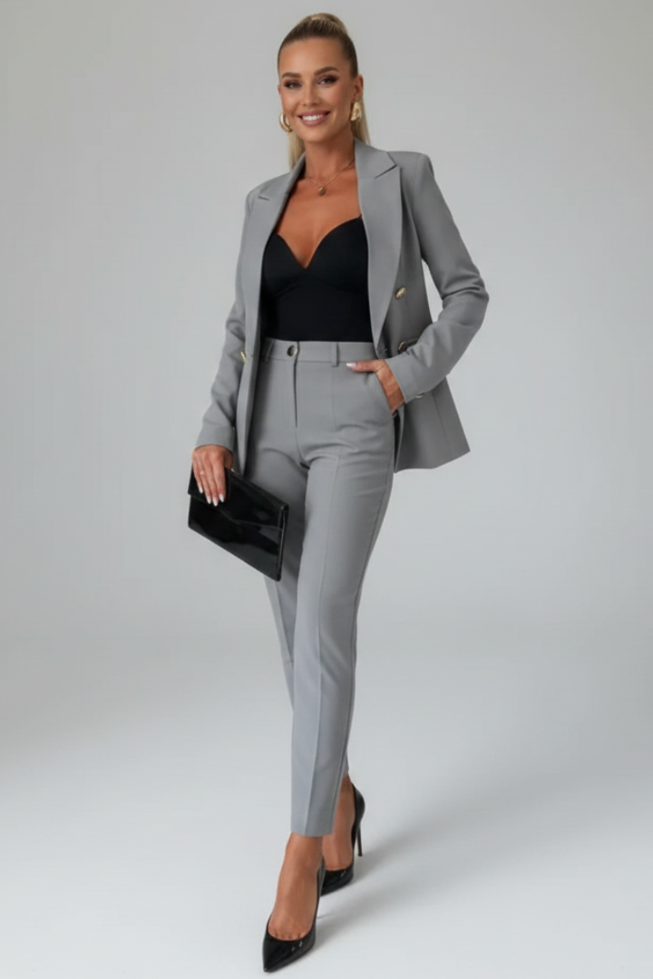 Women's Double Breasted Blazer Trouser Suit Co Ord 6