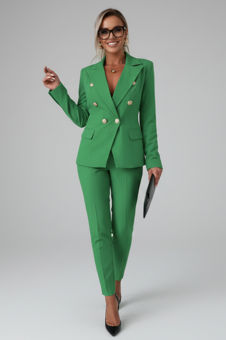Women's Double Breasted Blazer Trouser Suit Co Ord 7