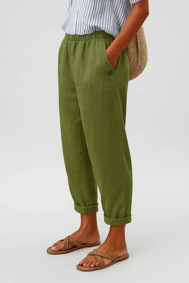 Deichtine | Straight-Leg Trousers with Elastic Waist and Pockets