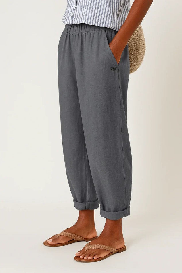Deichtine | Straight-Leg Trousers with Elastic Waist and Pockets