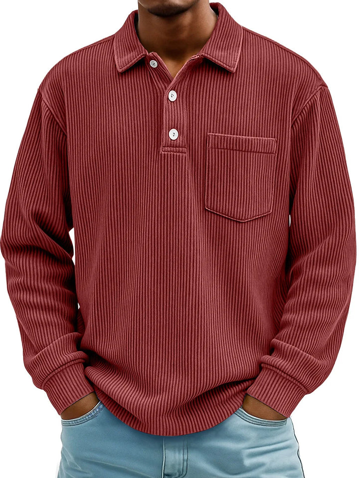 Walt | Men's Ribbed Long-Sleeve Polo Shirt