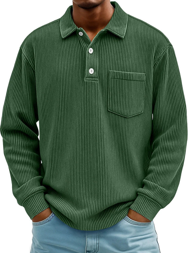 Walt | Men's Ribbed Long-Sleeve Polo Shirt
