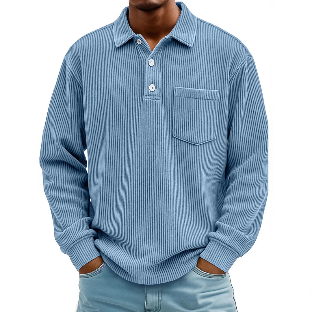 Walt | Men's Ribbed Long-Sleeve Polo Shirt