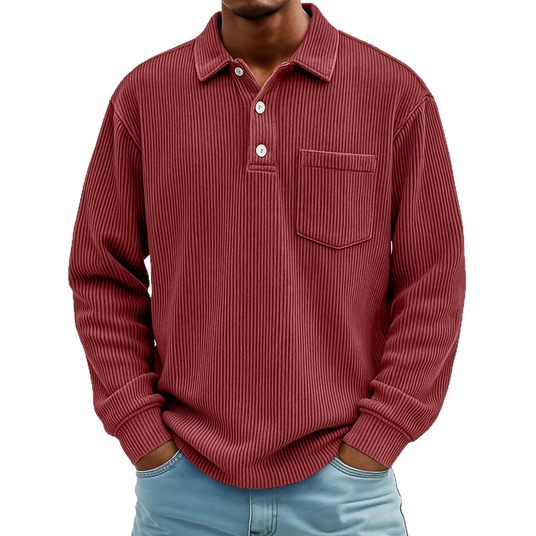 Walt | Men's Ribbed Long-Sleeve Polo Shirt